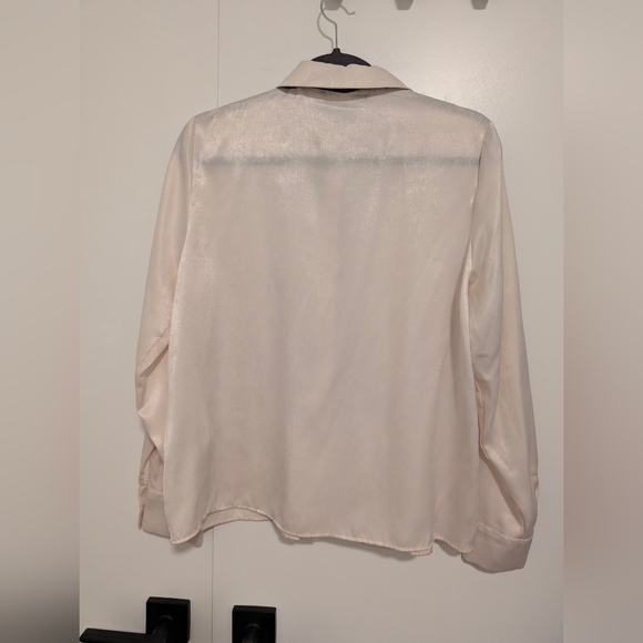 Zara Satin Effect Tie Collar Shirt - Picture 4 of 4